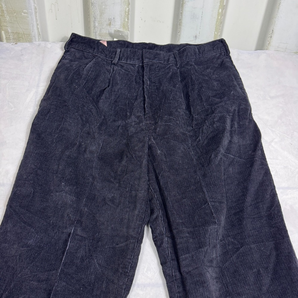 Vintage Dockers Cordrouy Pants Mens Black Classic Fit Pleated Size W34 L30 NWT - Picture 3 of 16